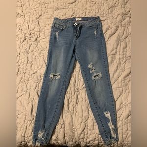 Gogo Jeans Ripped Denim Skinny Jeans